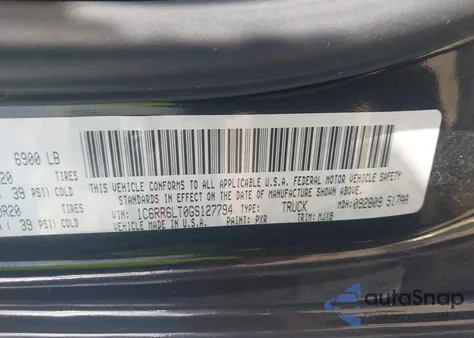 2016 Ram 1500 Lone Star из США, поврежденный, VIN 1C6RR6LT0GS127794